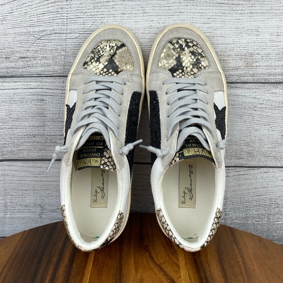 Vintage Havana Bonnie White Snake Multi Distressed Star Sneaker Women’s Size 8 - Picture 10 of 11